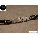 Bracciale con inserti mobili - argento e cuoio marrone